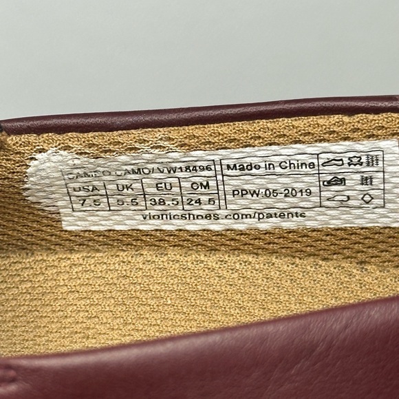 Vionic Women Shoes Cosmic Cameo Arch Support Slip On Wine Burgundy Size 7.5 - Picture 5 of 5